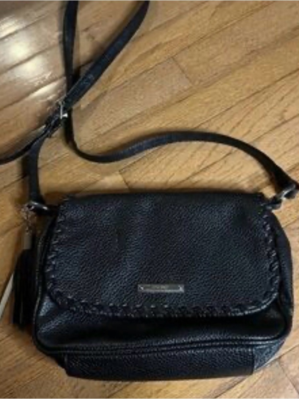 Nine West Black Women's Crossbody Bag - Classic Pebbled Leather